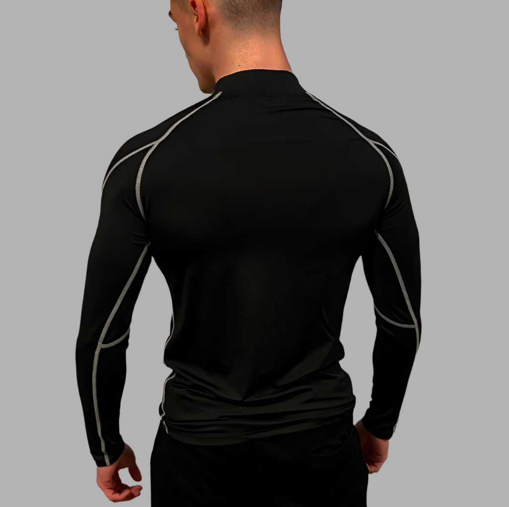 Black-Grey Compression Shirt - Long Sleeve