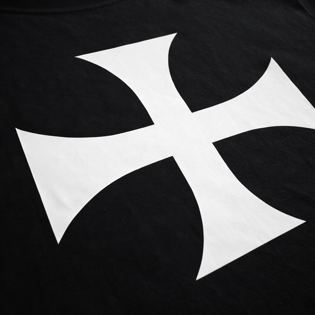 'Deus Vult' schwarzes Oversized Shirt