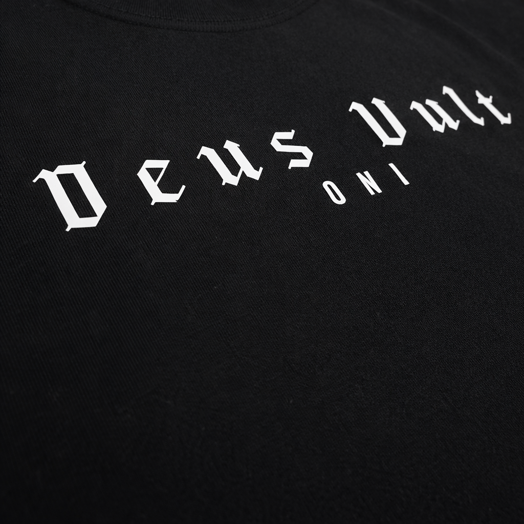 'Deus Vult' schwarzes Oversized Shirt