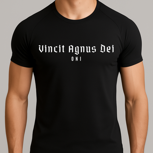 'Vincit Agnus Dei' Front Print Shirt